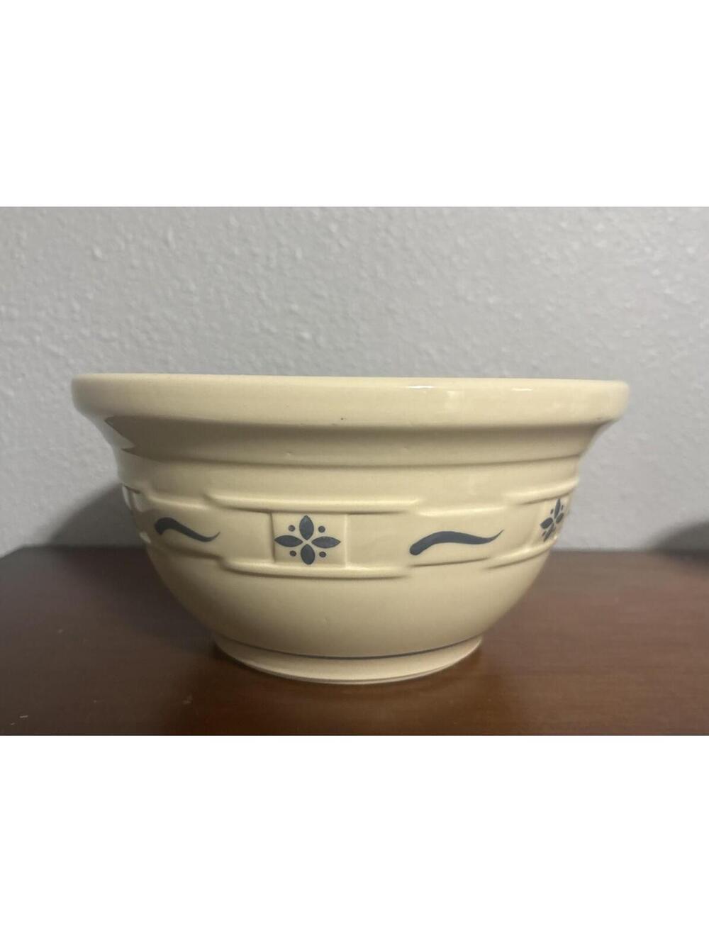 LONGABERGER Serving Mixing Bowl 8 Round Woven Traditions Blue Basket Weave